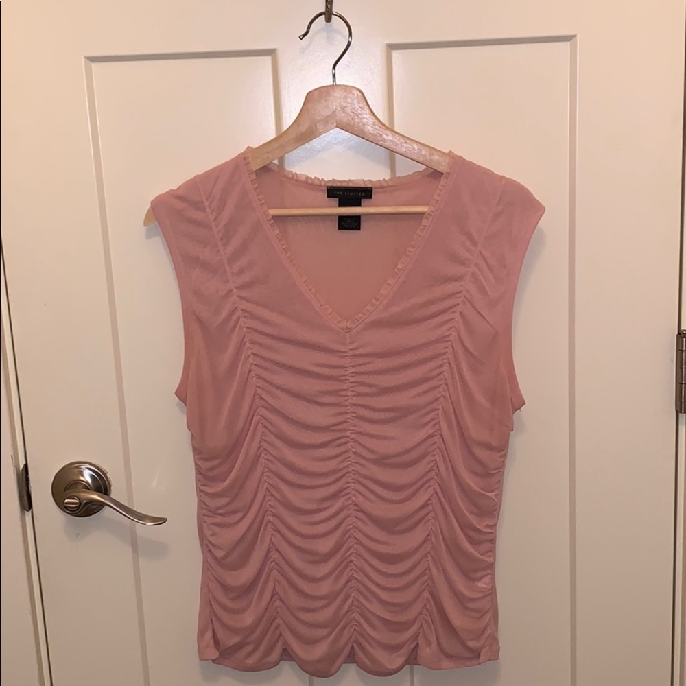 The Limited Pink Ruched Shell